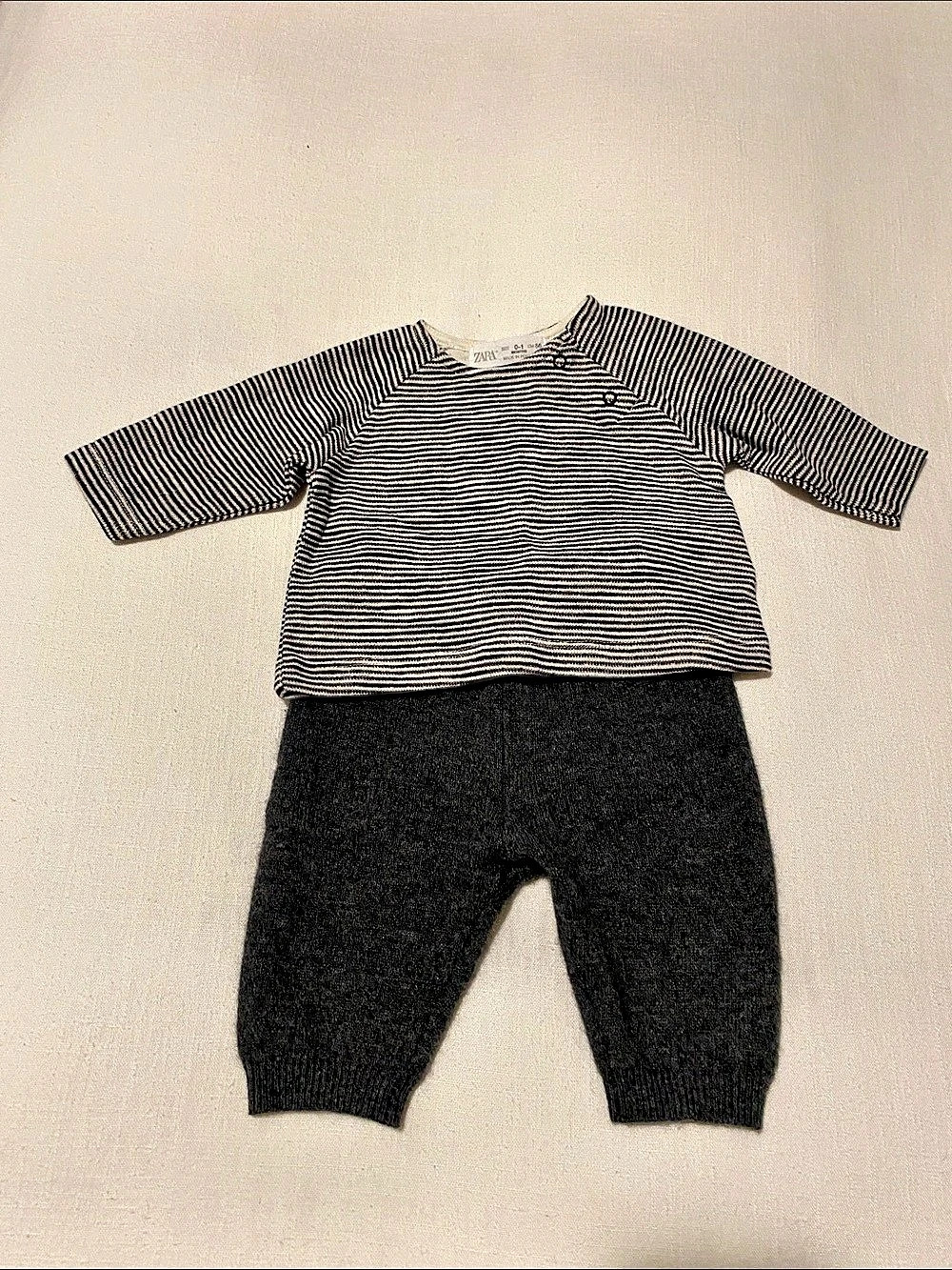 ZARA Striped Matching Set Baby 0-1M Like New